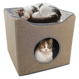 Folding Cat House Natural - 40x40x38cm