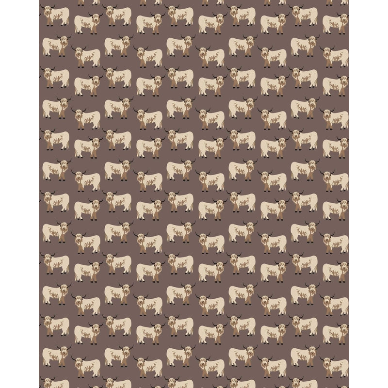 Highland Cow Design Super Soft Flannel Blanket Throw - Brown