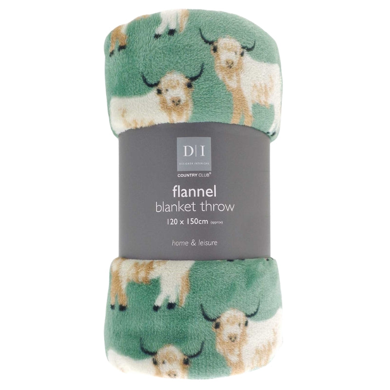 Highland Cow Design Super Soft Flannel Blanket Throws