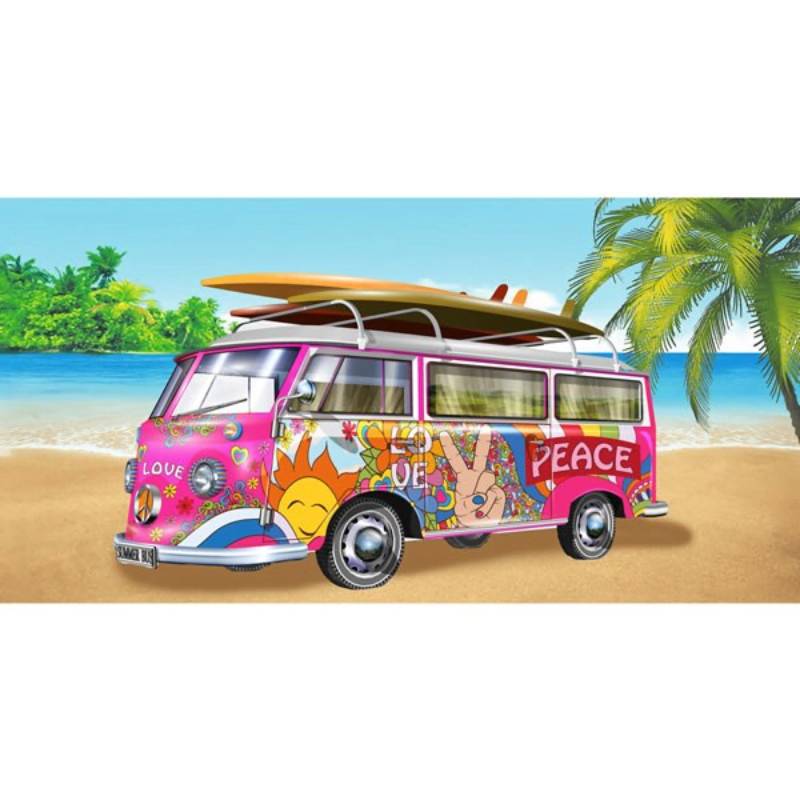 Microfibre Beach Towels Summer Bus - Pink