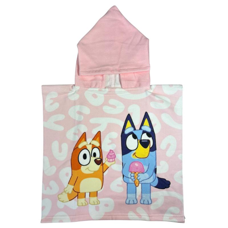 Official Bluey Kids Hooded Towel Poncho