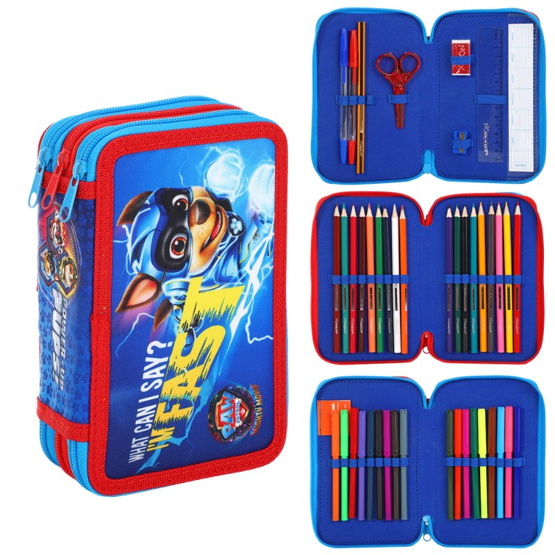 Official Paw Patrol 'I'm Fast' Filled 3 Zipped Pencil Case