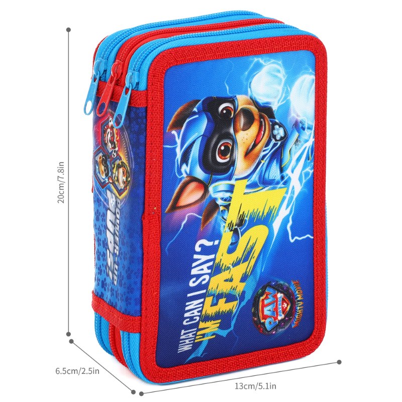 Official Paw Patrol 'I'm Fast' Filled 3 Zipped Pencil Case