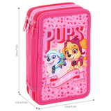 Official Paw Patrol 'Pups Away' Filled 3 Zipped Pencil Case