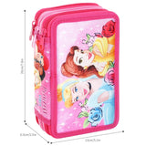 Official Princess Filled 3 Zipped Pencil Case