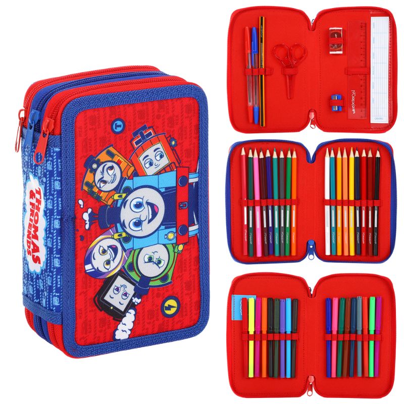 Official Thomas Filled 3 Zipped Pencil Case