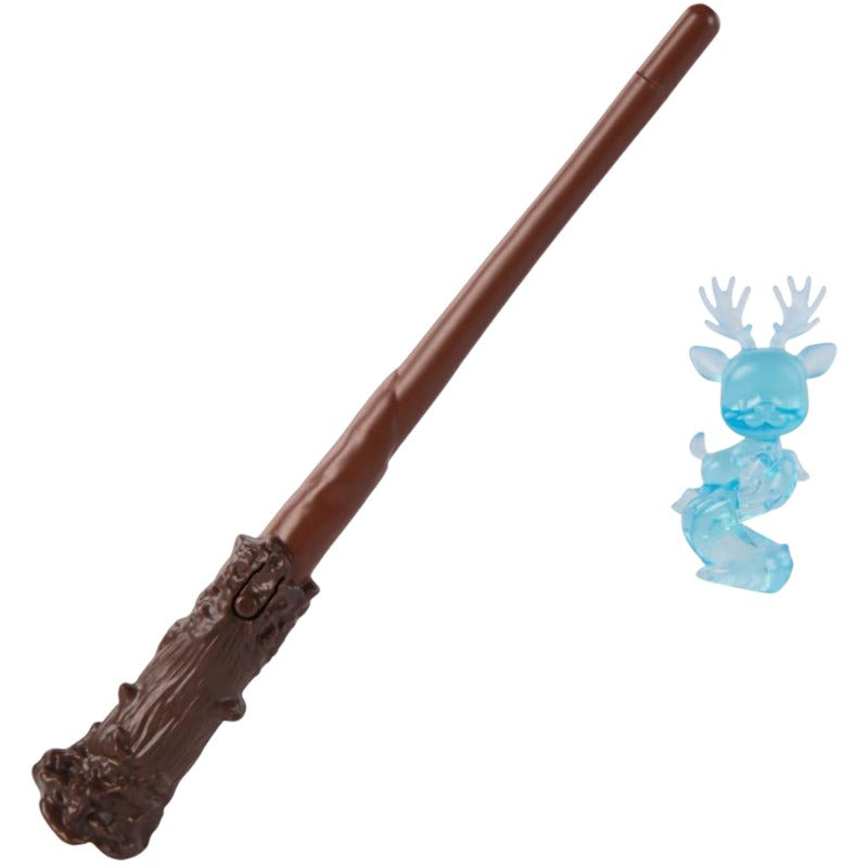 Official Wizarding World, Harry Potter Lumos Wand Illuminated Magic Wand 28cm With Boss Deer Figure