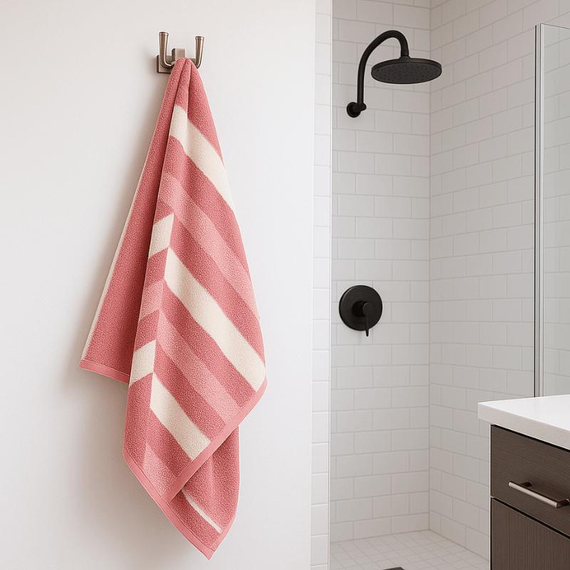 2 Pack Royal Stripe Bath Sheets - Dark Pink