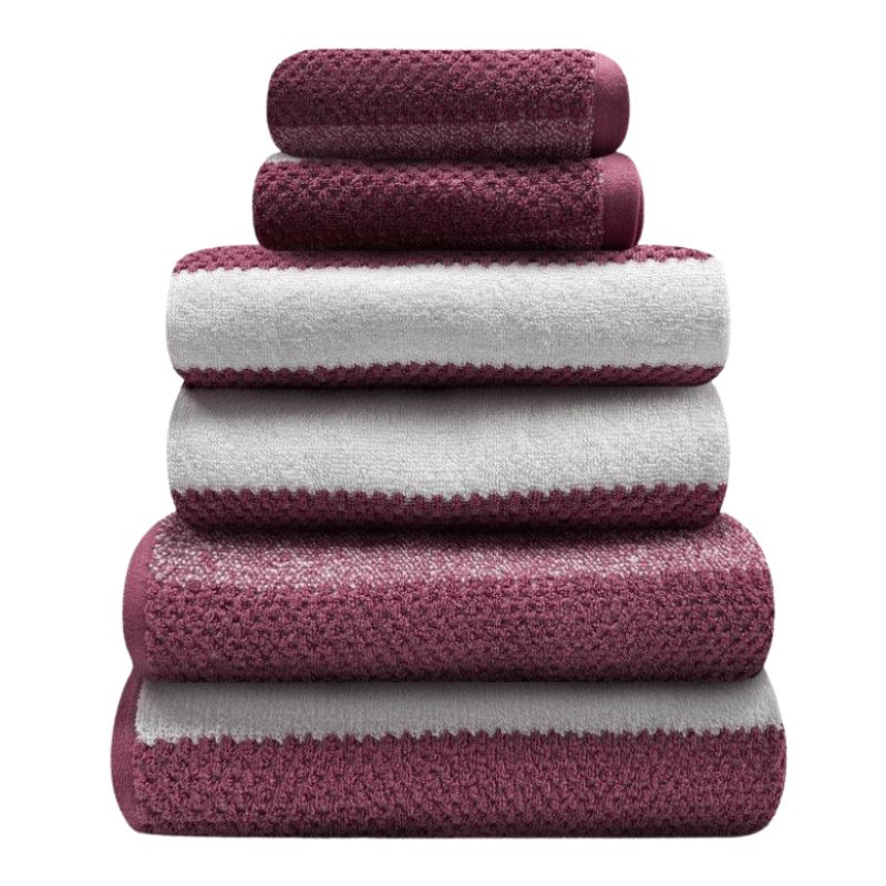 2 Pack Royal Stripe Bath Sheets - Dark Pink