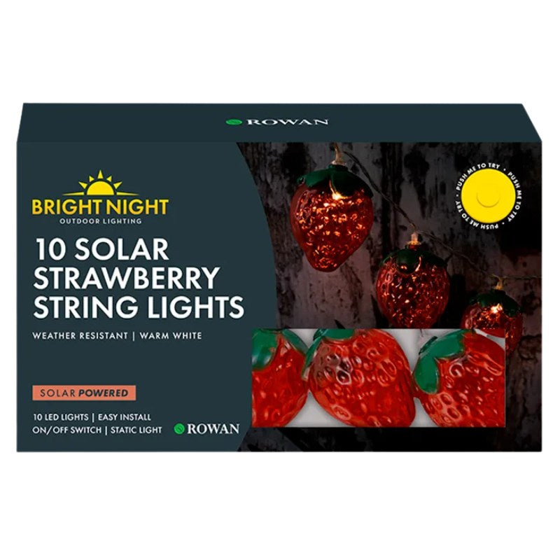 Solar LED Strawberry String Lights 10 Pack