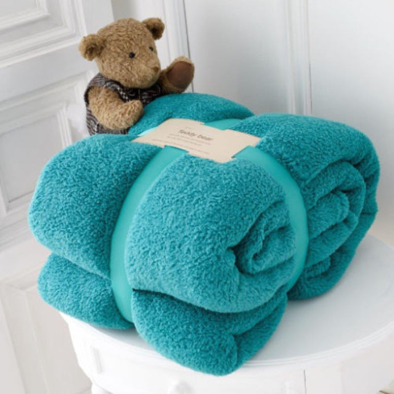 Teddy Collection Throw 130cm x 180cm Teal