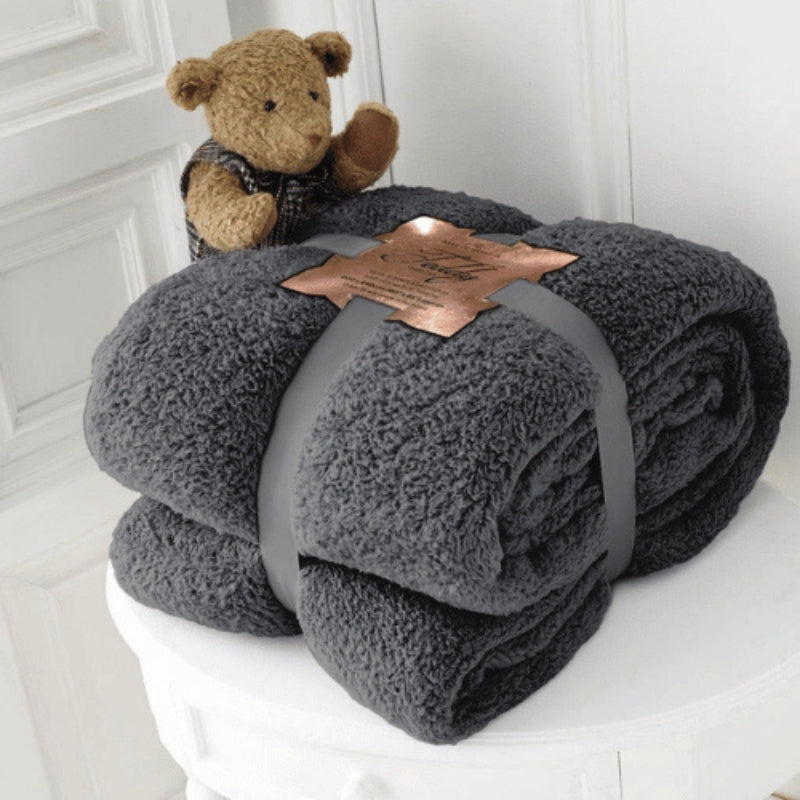 Teddy Collection Throw Charcoal 130cm x 180cm