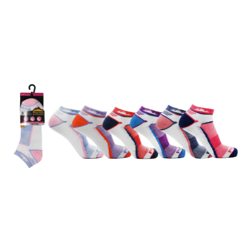 12 Pairs Ladies Prohike Trainer Socks Multi Block Designs