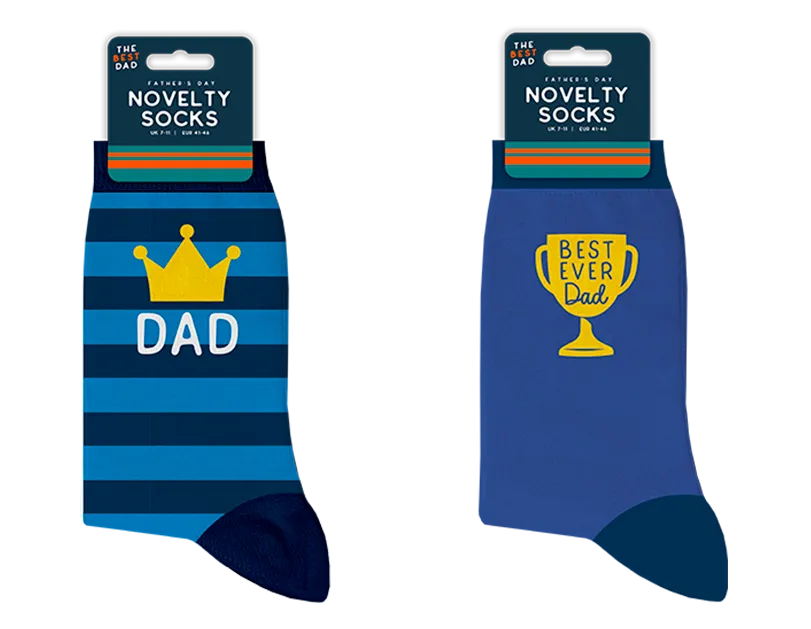 6 Pairs Mens Fathers Day Novelty Socks
